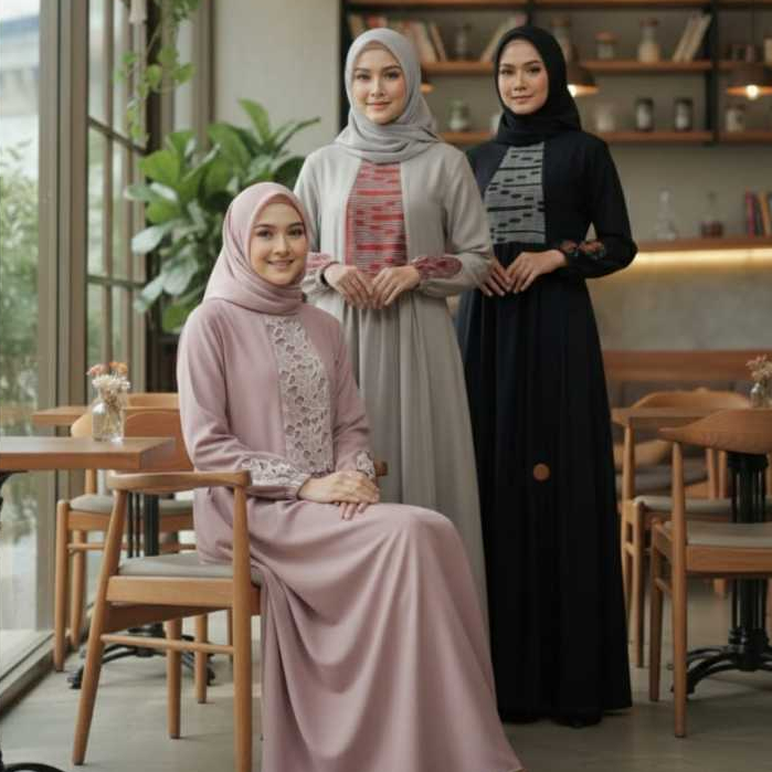 ZISHEERI DAILY - Dress Jayna Series Katun Mix Tenun