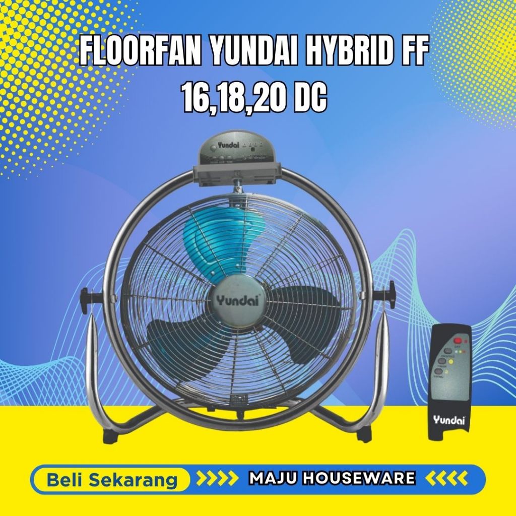 Kipas Angin Besi YUNDAI 16, 18, 20 Floor Fan Remote Wall Fan 3in1