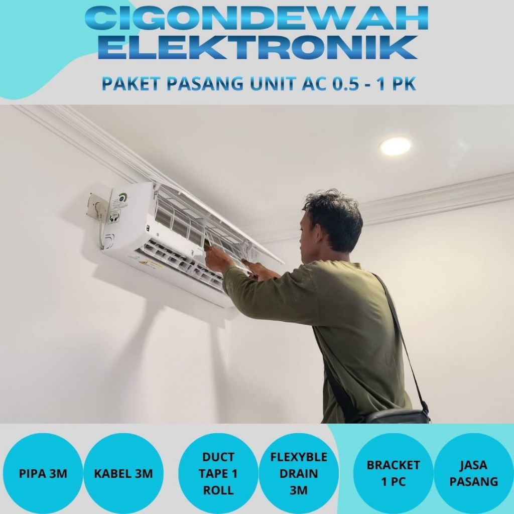 Paket pemasangan AC 0.5 - 1 PK