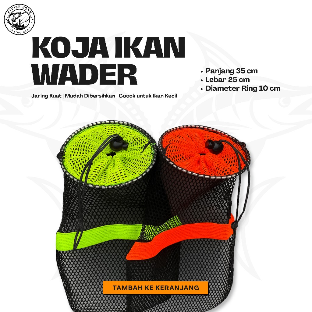 Koja Ikan Wader 35cm – Jaring Ikan Mini Kuat – Korang Ikan – Tempat Hasil Memancing Ikan Kecil