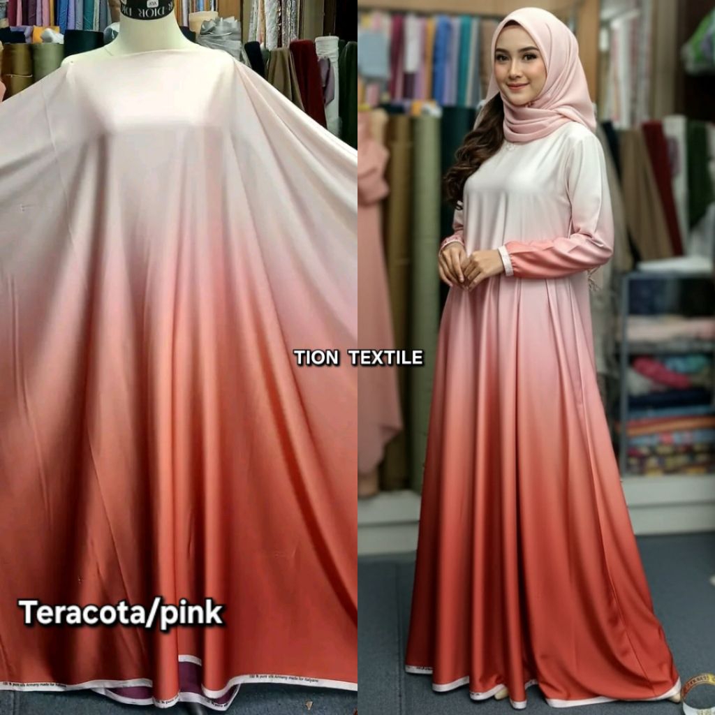 (COD)Kain bahan armani silk gradasi premium / Kain armani silk gradasi import