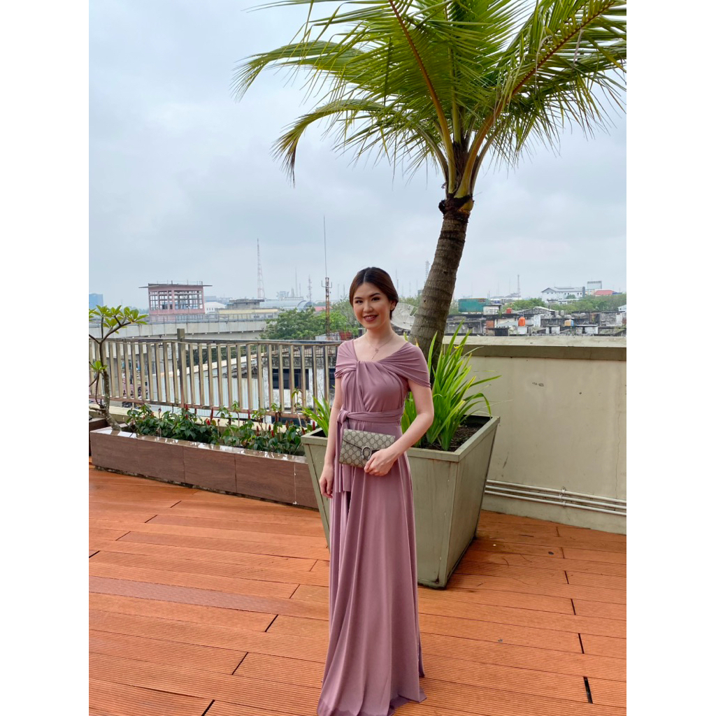 DRESS BRIDESMAID PINK HITAM ABU