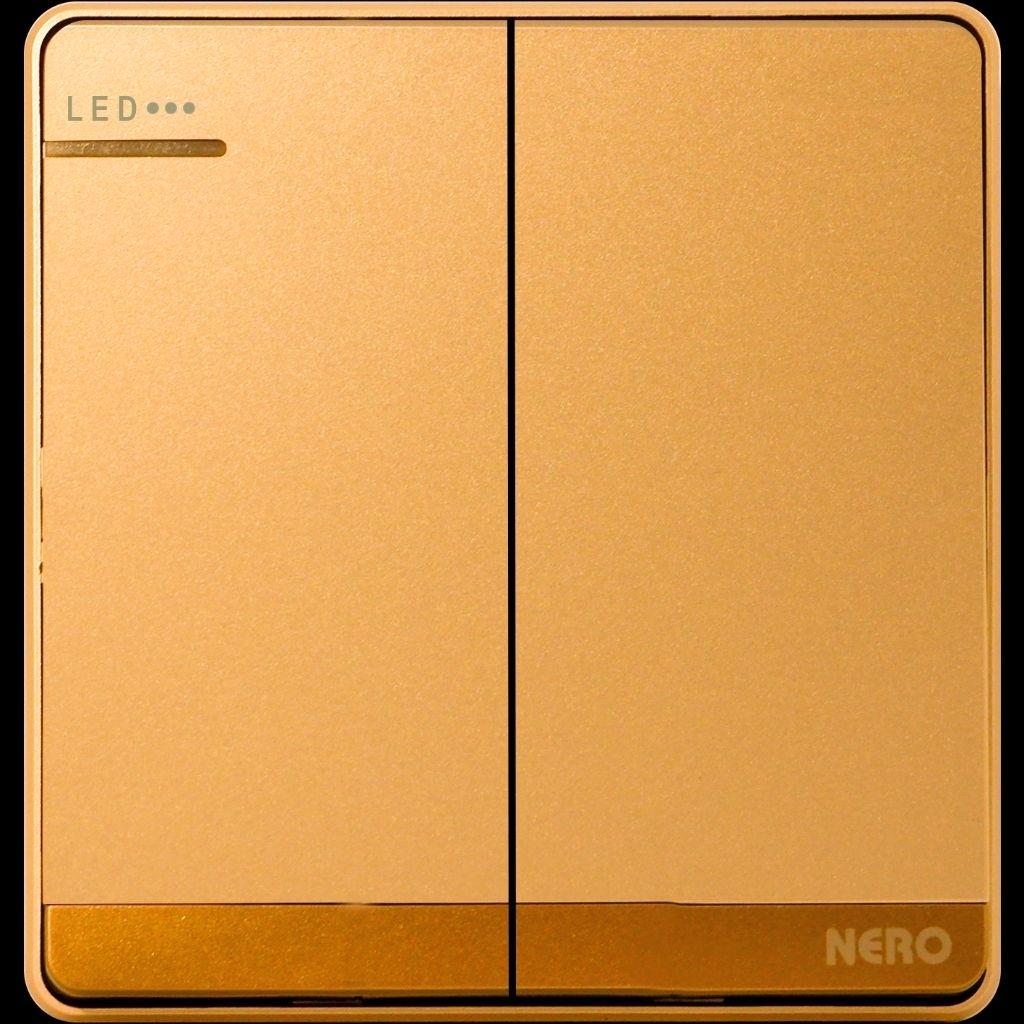 NERO SAKLAR 2 GANG DECORA LED Q71621D-GOLD