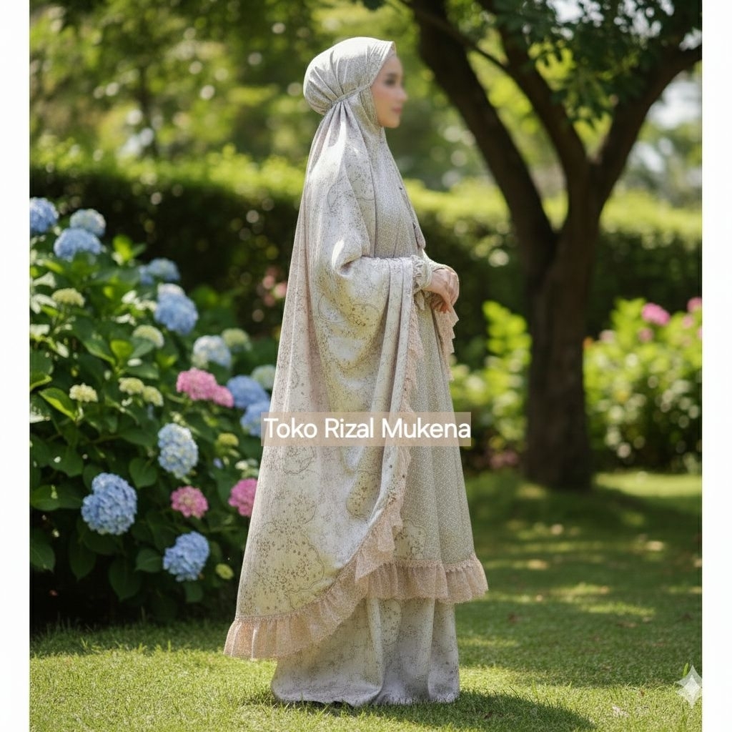 Mukena Dewasa Armani Motif Senada Renda Brukat Mewah 2 in 1 jumbo