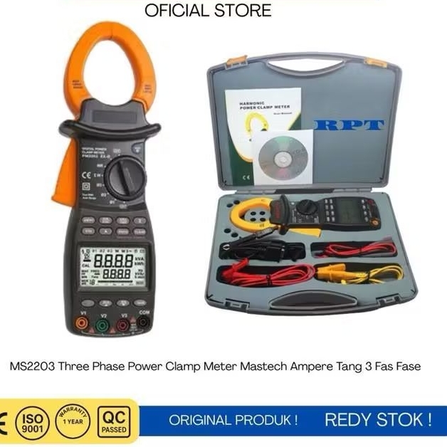 MASTECH MS2203 Wattmeter 3-Phase Professional High Sensitivity Clamp