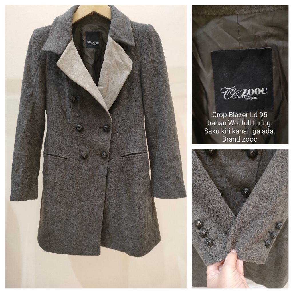 Coat Crop / Coat wol/ Coat kutung/ Coat tartan