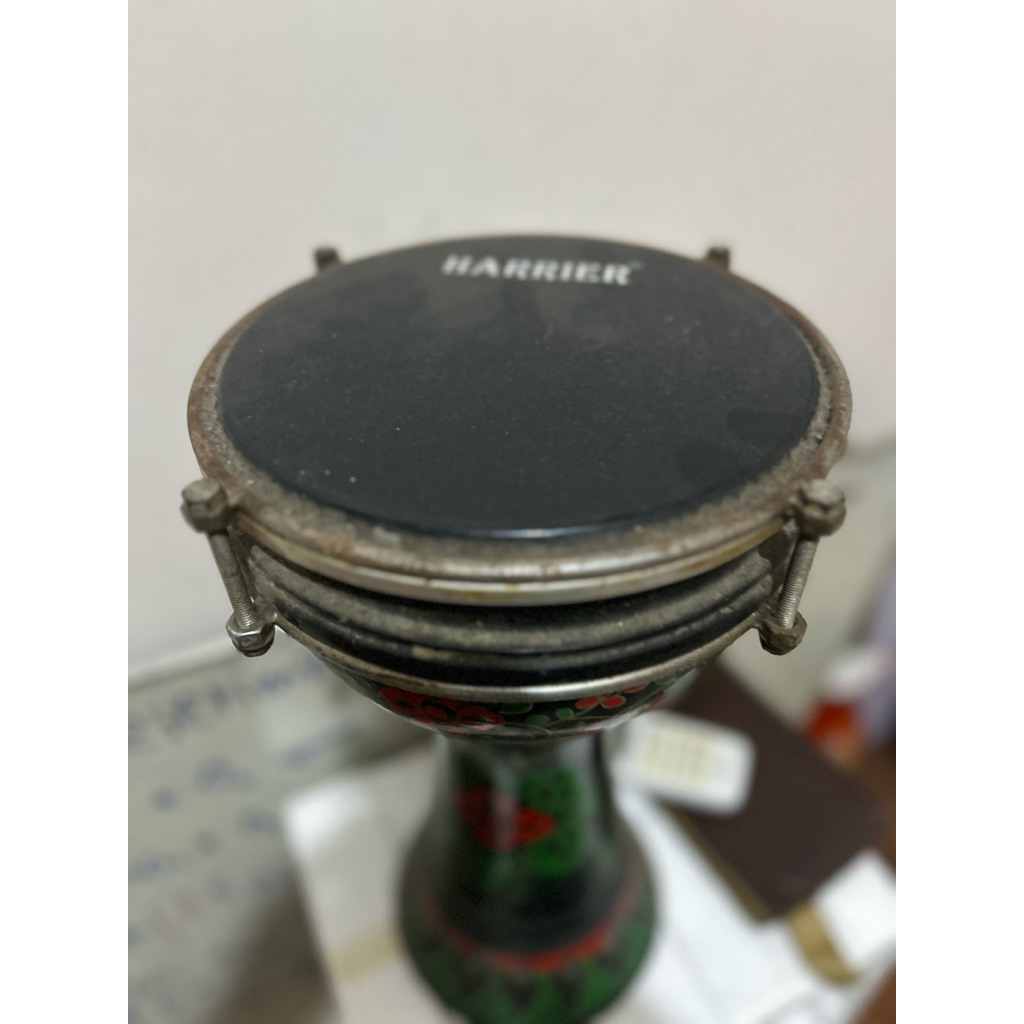 Darbuka Harrier Gendang Atau Darbuka Kayu 8 inch Hitam Silver Power Beat Hitam