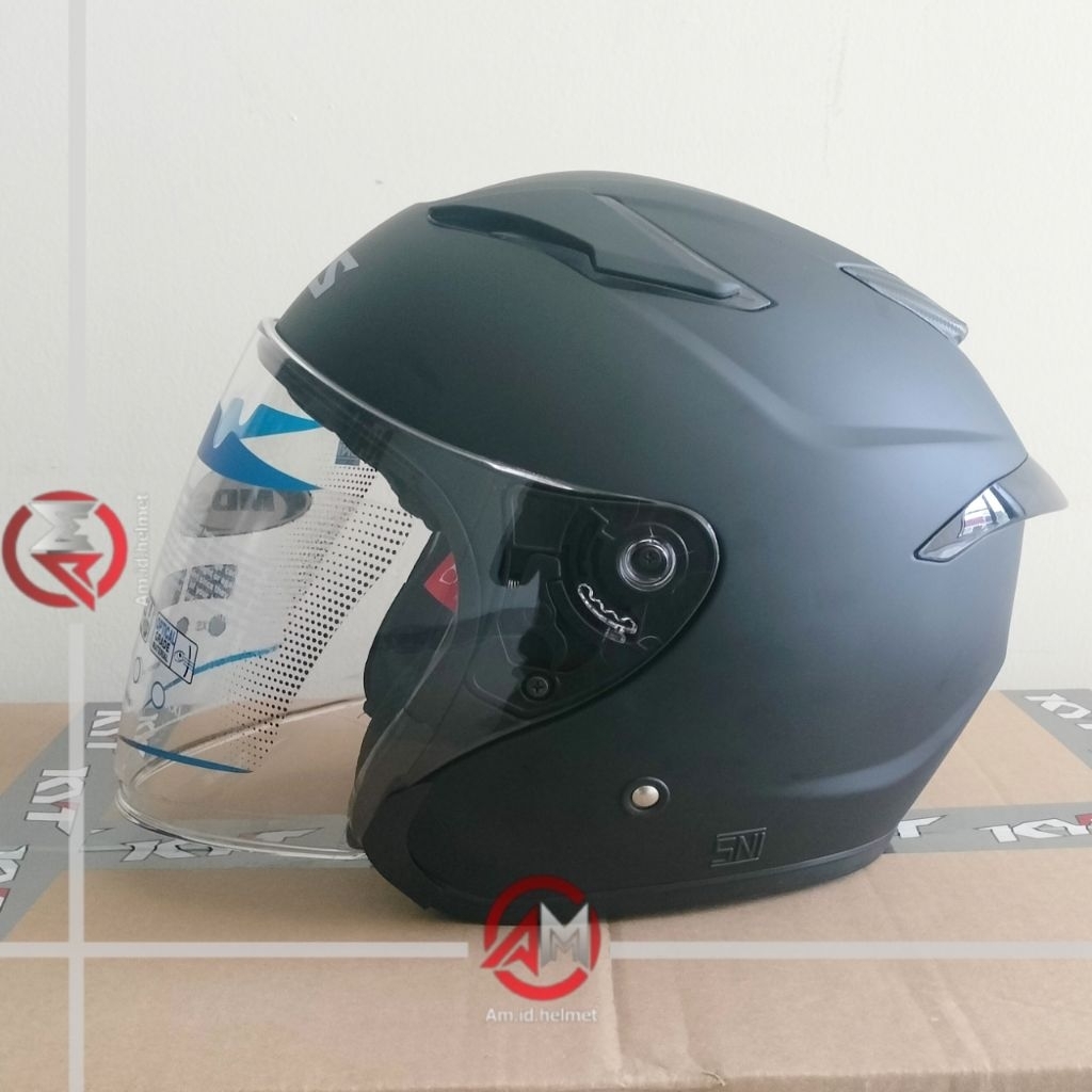 HELM MDS VOLTUS SOLID BLACK DOFF SINGEL VISOR HALF FACE