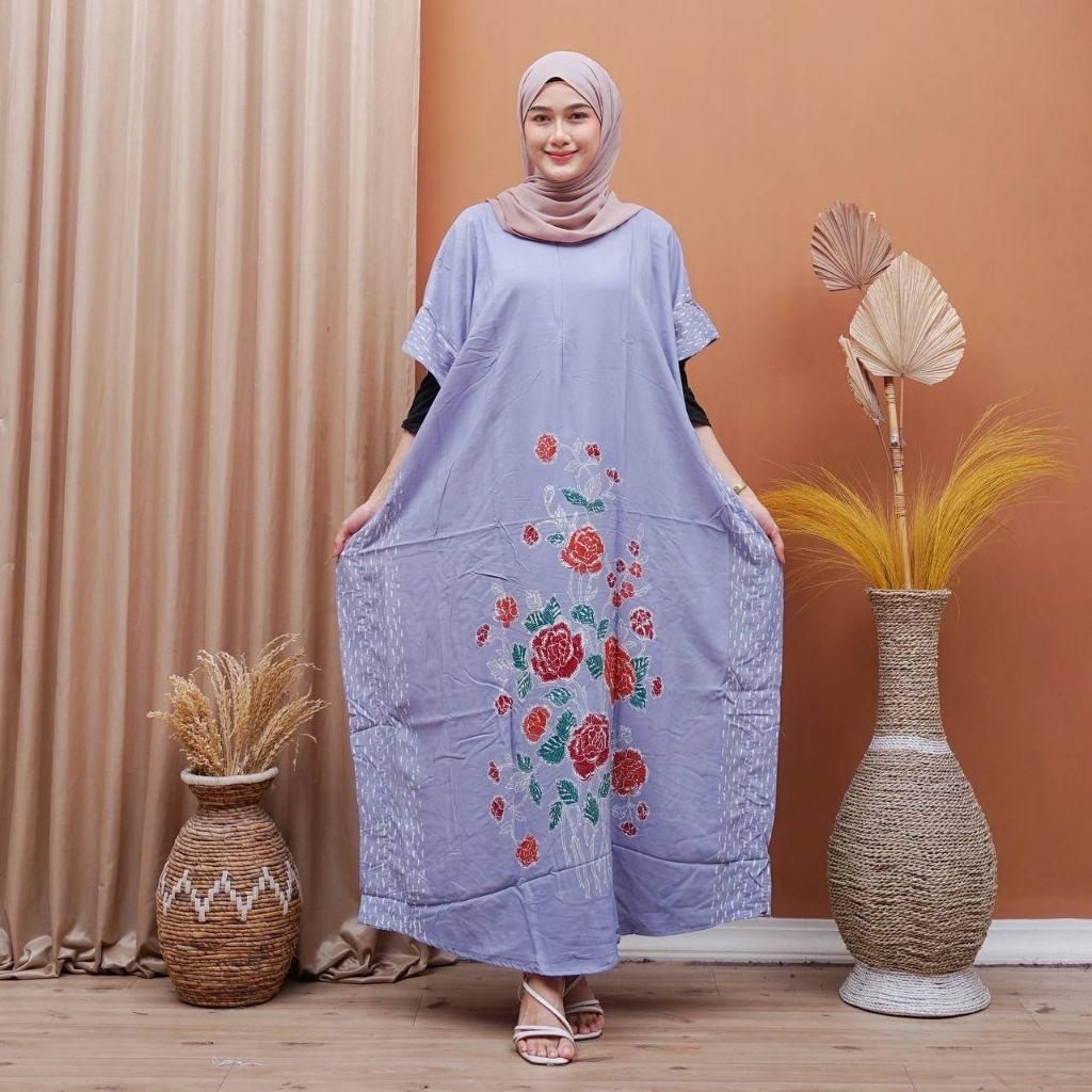 Longdres lowo encim khumaira batik cap warna soft - Premium