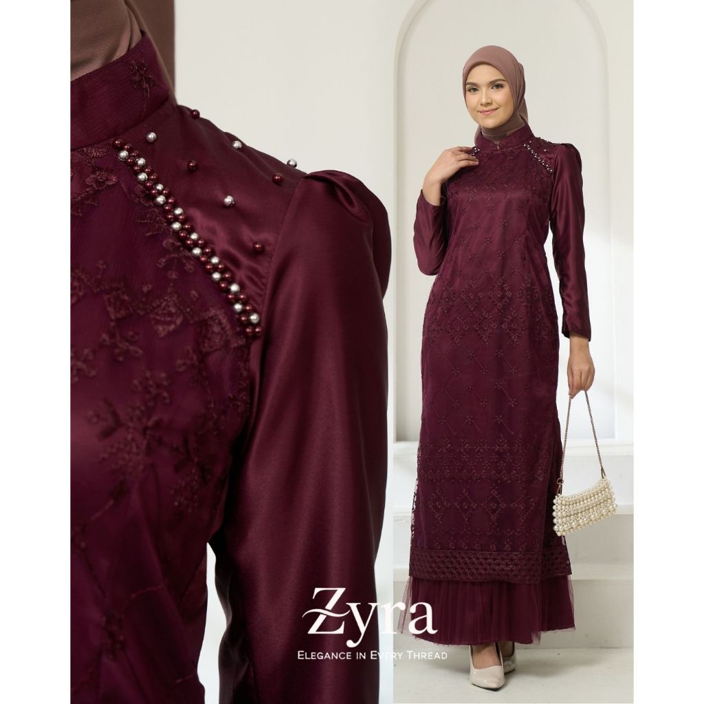 MAXY KARINA | GAUN PESTA KONDANGAN | Dress Muslim Brokat Mewah Duyung Tulle Satin Velvet Premium