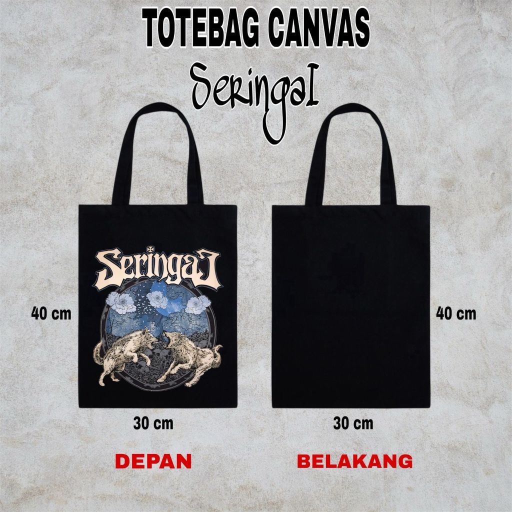 Totebag Hitam Kanvas Tebal Band Seringai Tas Bahu Pria Wanita Kanvas Seringai Goodie Bag