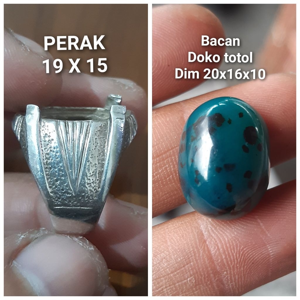 bacan doko + ring perak
