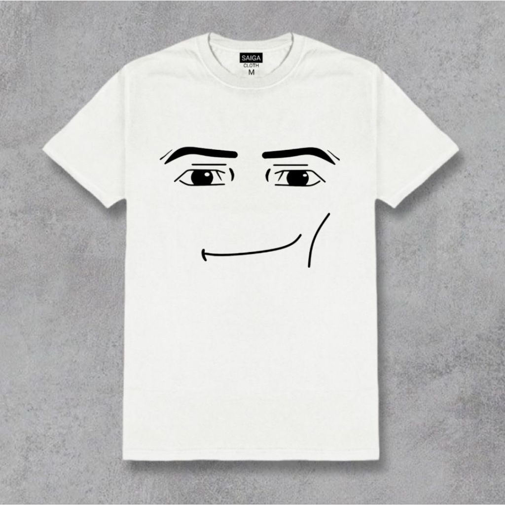 Baju Roblox bacon face white premium cotton