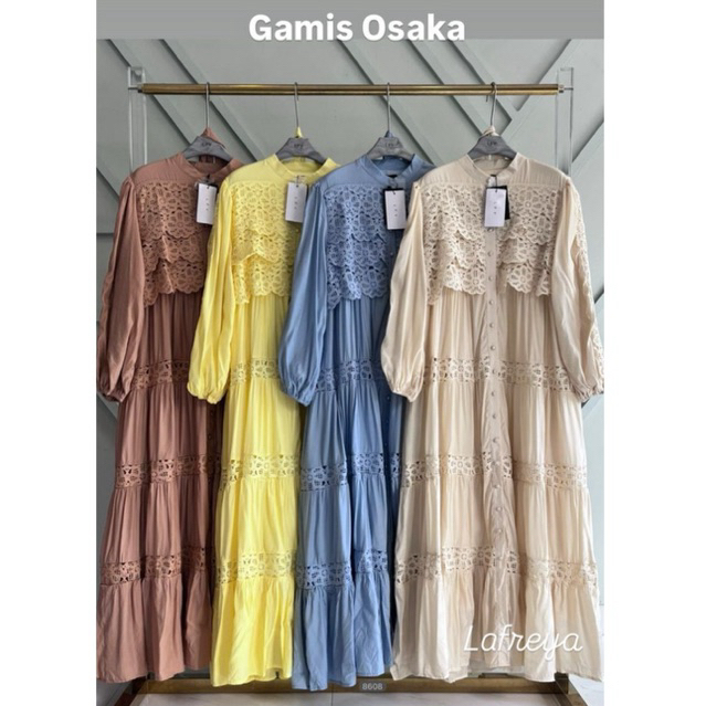 gamis osaka, dress lfy, gamis lafreya, gamis bangkok, gamis putih, white maxi, dress katun bordir, g