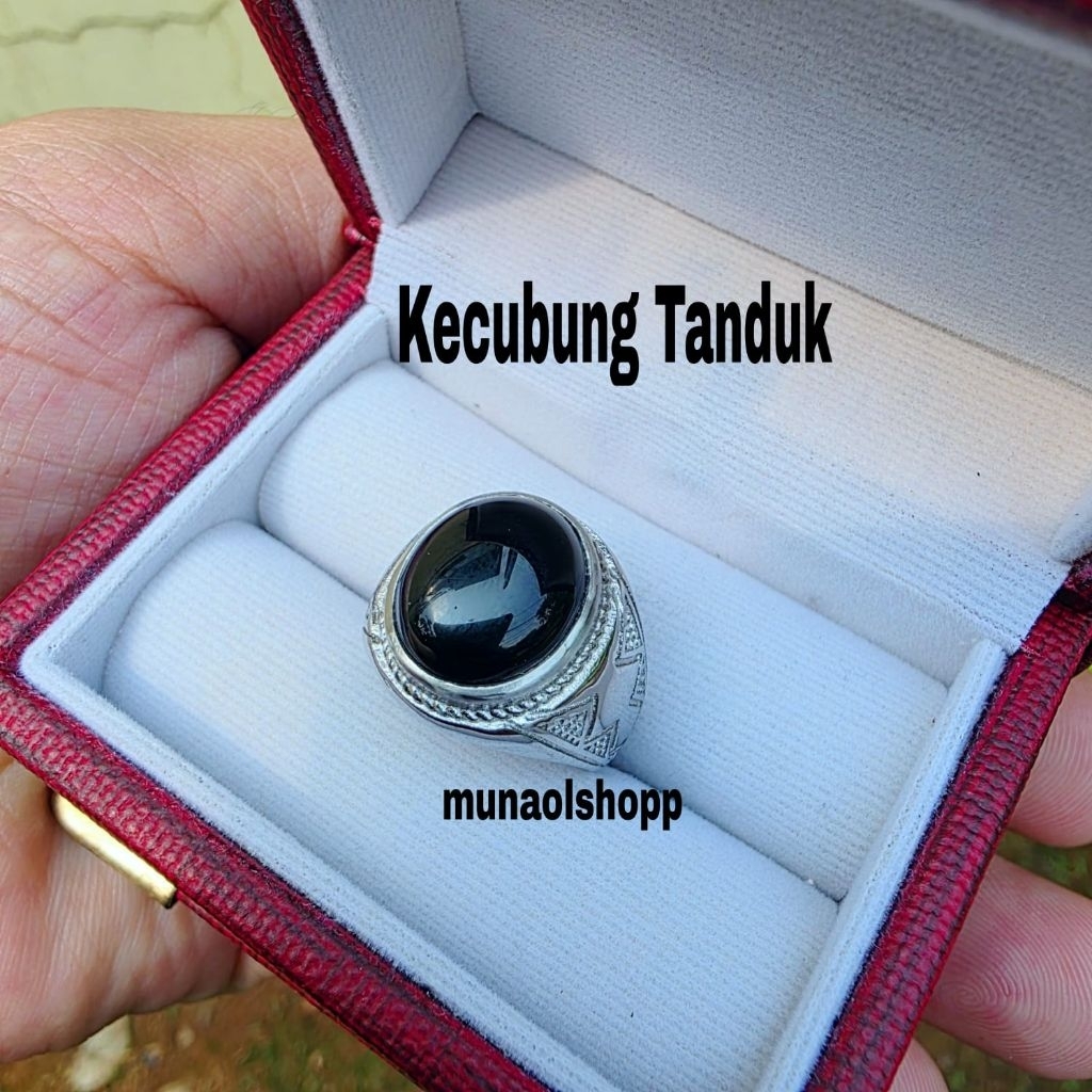 Cincin Batu Kecubung Tanduk Kualitas Super