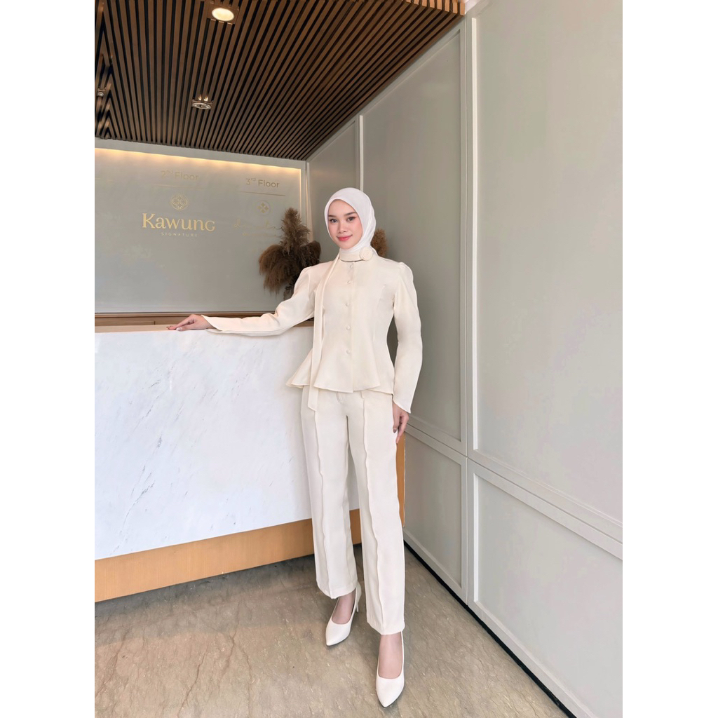 NAOMI SET by NAAMA.ID | Setelan Wanita One Set Wanita Atasan Celana Panjang Oneset Baju Puffy