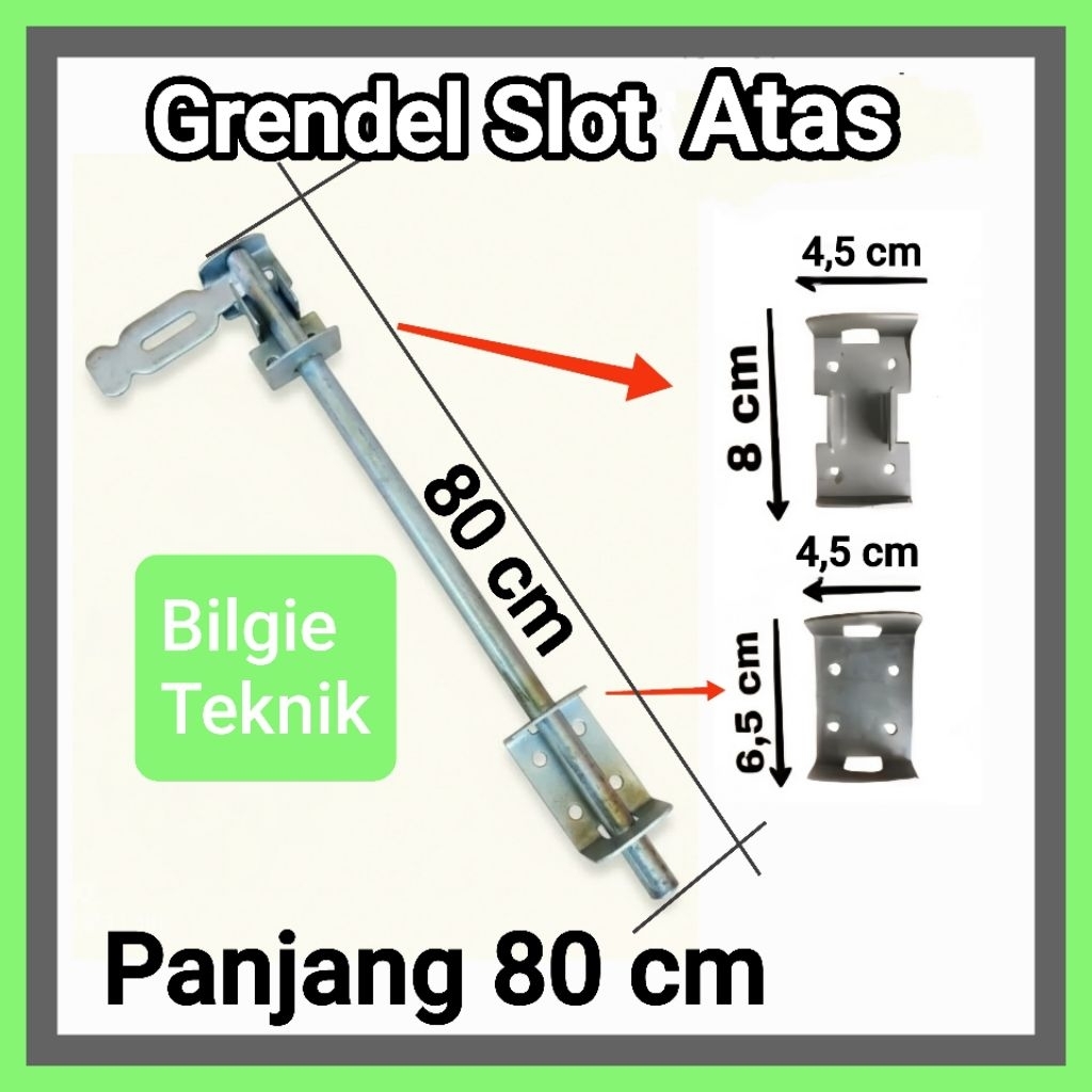 slot grendel pintu pagar besi gebyog garasi rumah panjang 80cm berkualitas
