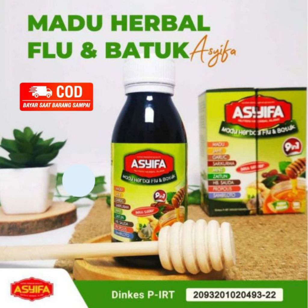 MADU BATUK ASYIFA 175 GRAM / Madu Flu dan Batuk Asyifa 9 in 1 - Madu Herbal Batuk Asyifa 175 Gram