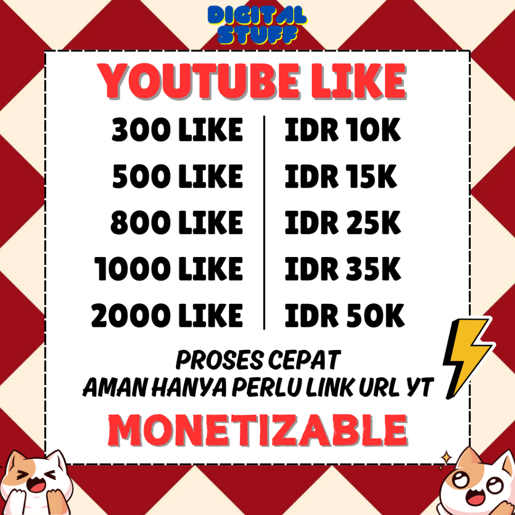 Promo Like dan View Youtube Proses Cepat Penonton Suka YT YTB Bergaransi Non-Drop Viewers TERMURAH