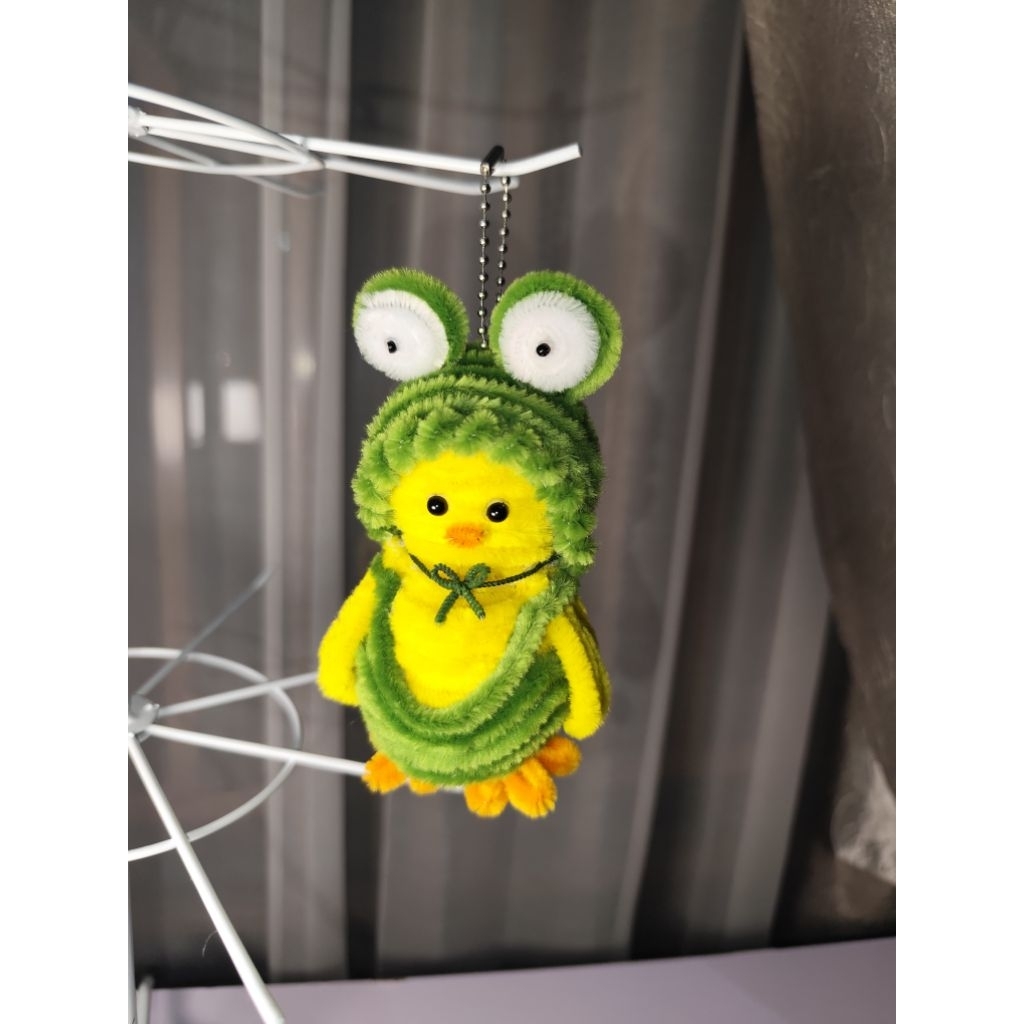 Ganci bebek keroppi/ganci gemas/ganci kawat bulu/ganci lucu/ganci bebek kuning