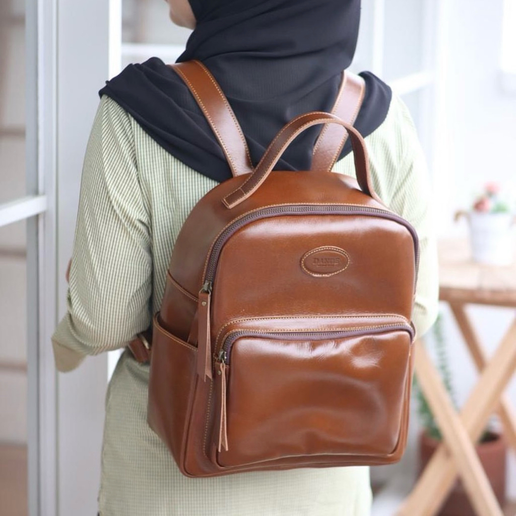 Dande Anjani Tas Bagpack Tas Ransel Pria Wanita Kulit Sapi Asli