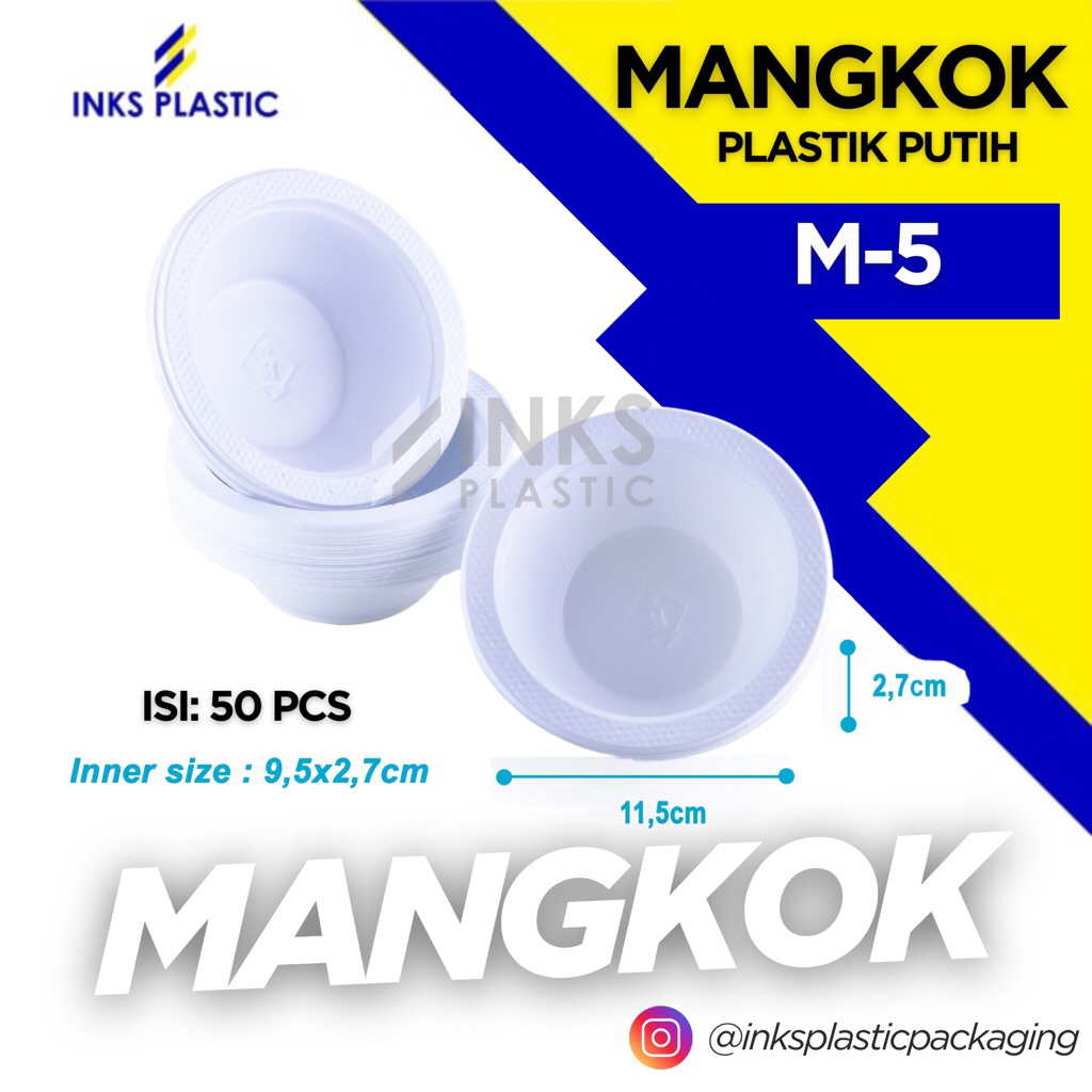 MANGKOK PLASTIK PUTIH M5 MANGKOK KECIL M-5