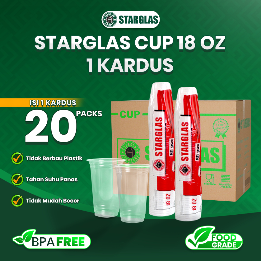 STARGLAS CUP PP 18 OZ | KARDUS