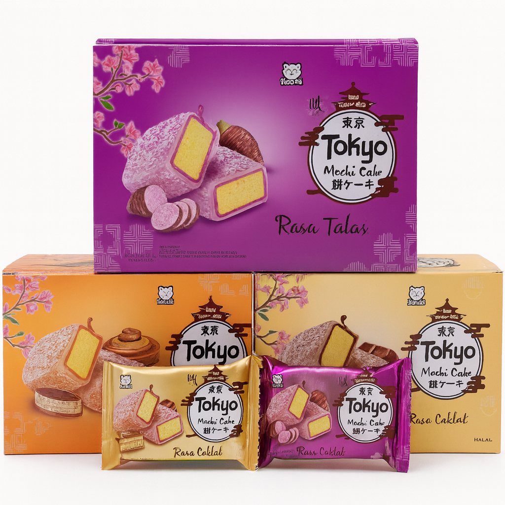 Diskon SIDORE TOKYO MOCHI CAKE BOX ISI 20 COKELAT TIRAMISU TARO TALAS COKLAT CEMILAN ANAK MAKANAN RI