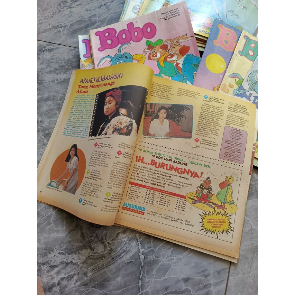 Majalah anak-anak Bobo Tahun 1992-DiGB4 kode N1