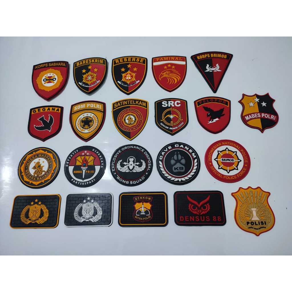 rubber patch logo polisi-polri-brimob-gegana-police-police/patch rubber logo polisi/tempelan emblem 