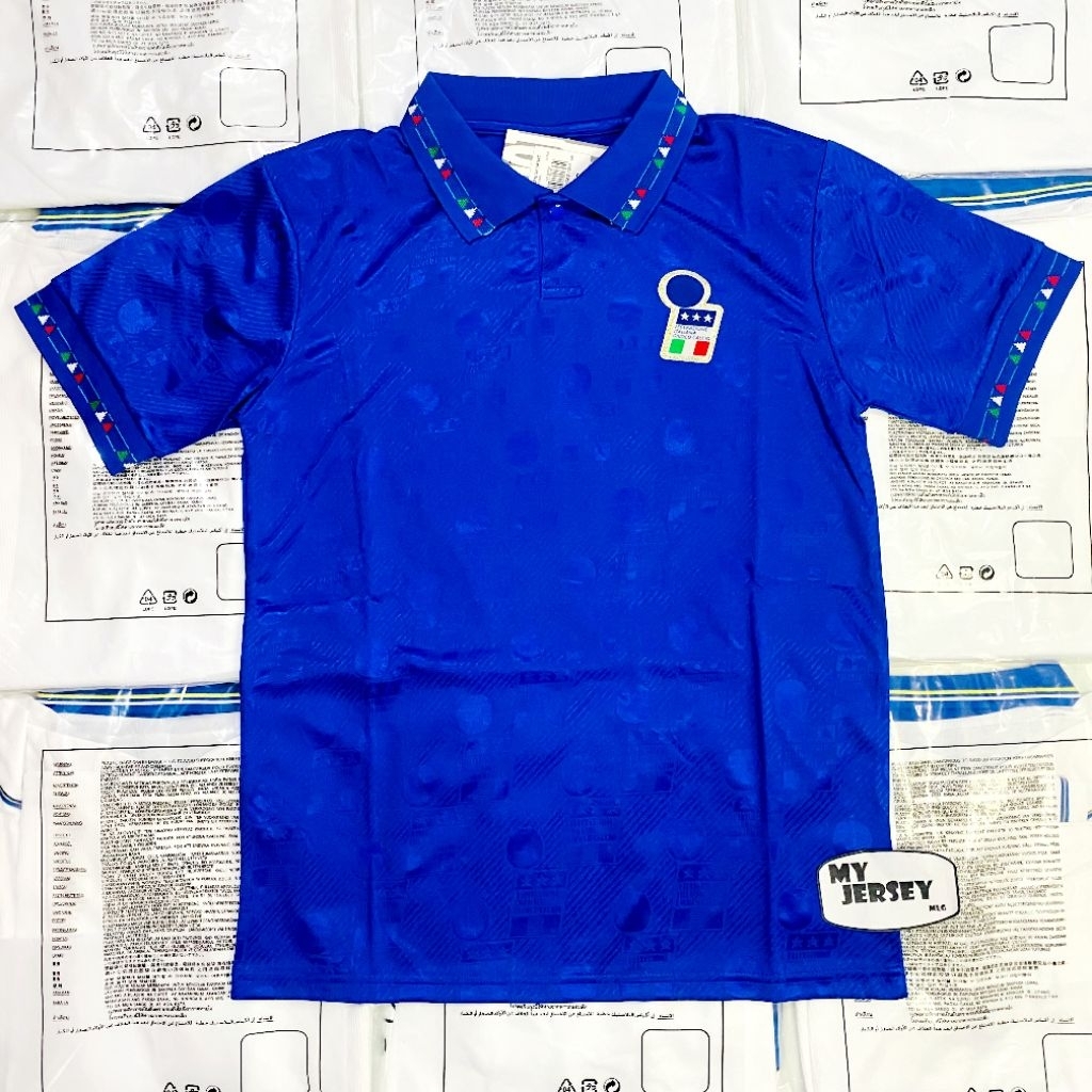 JERSEY RETRO VINTAGE ITALIA 1994 HOME LENGAN PENDEK