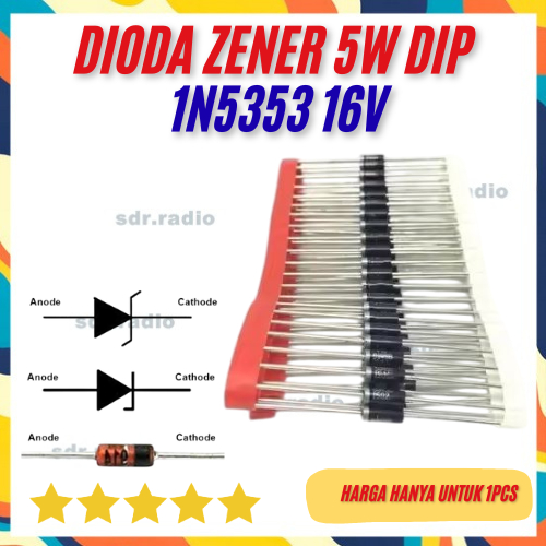 1N5353B 1n 5353b IN5353B 1N5353 B Zener 16.0 v 16V 5.0W 16volt 5watt