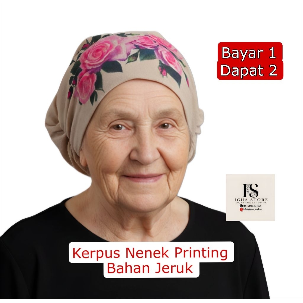 Kupluk Kerpus Koplok Ciput Turban Tulban Topi Beanies Haji Jadul Fashion Nenek Embah Emak Ibu Mbah U