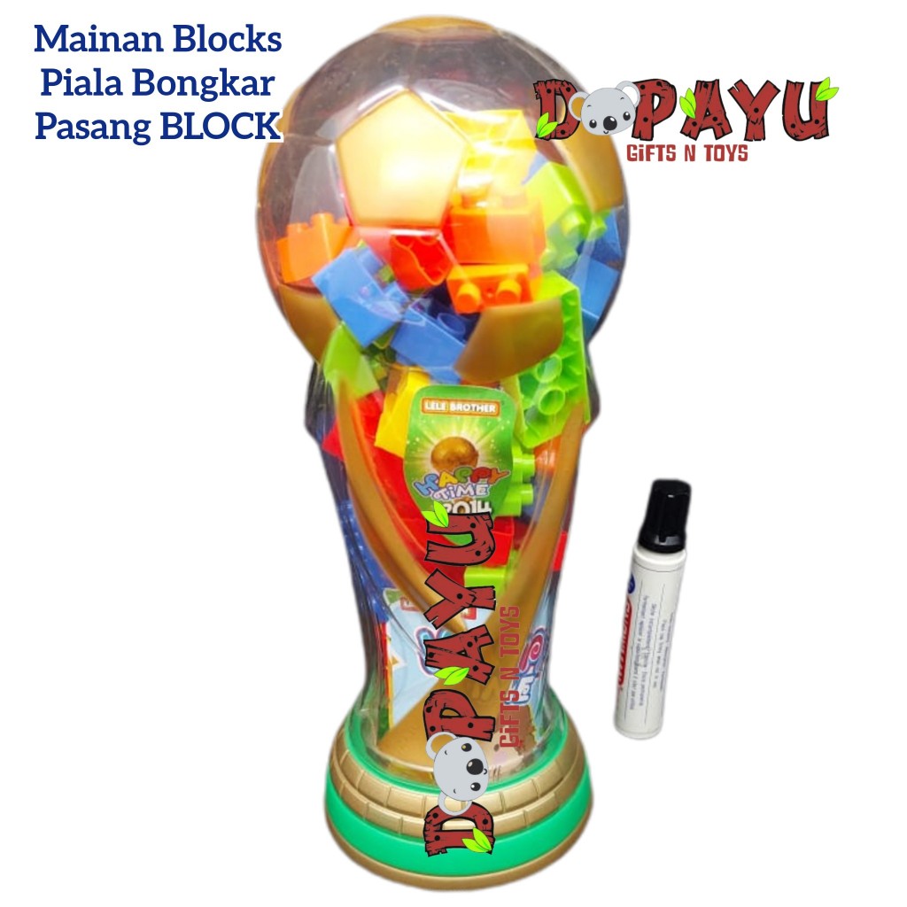 Mainan Edukasi Bongkar Pasang BLOCK LELE PIALA DUNIA HAPPY TIME 2014