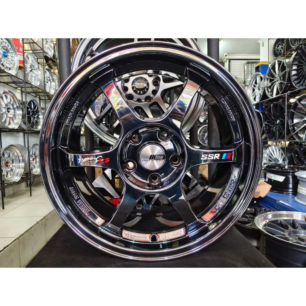 Velg SSR Type-C Ring17x7,5 Lobang.5 Pcd.114,3 Et.38 Black Chrome