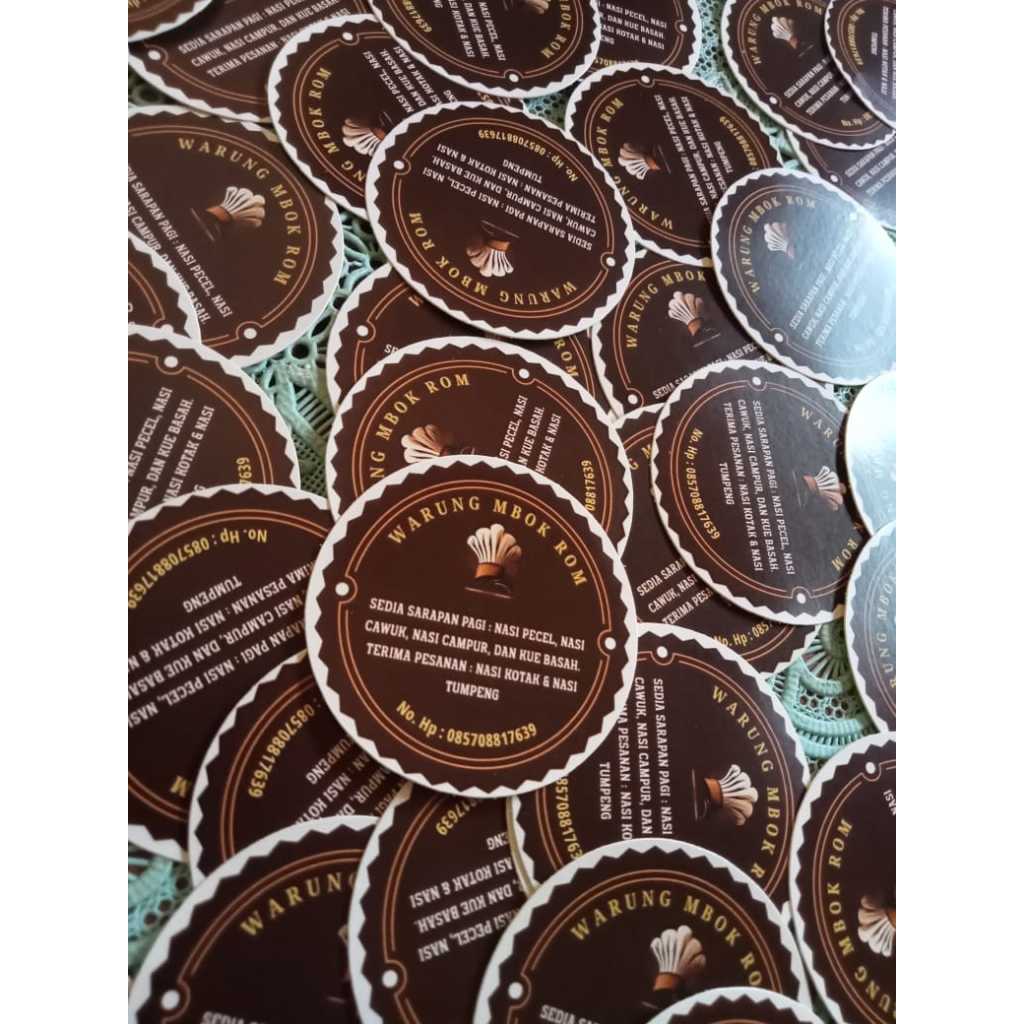 Stiker Label Custom Produk UMKM, Kemasan, Kotak Nasi, Kotak Kue