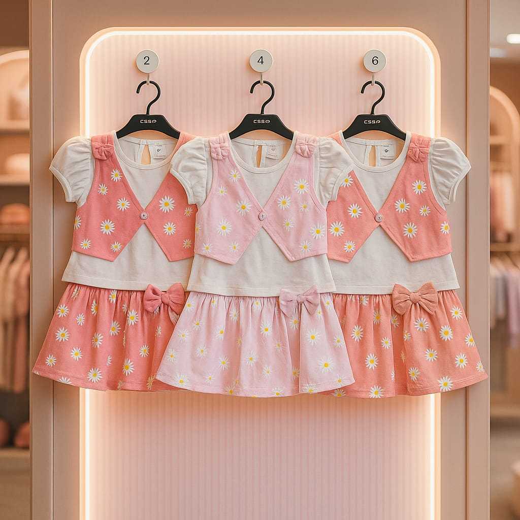 Walton Kids 8933 Setelan Walton Kids Bayi Cewek Bunga Usia 1-2 Tahun Bahan Kaos Adem dan Dijamin Nya
