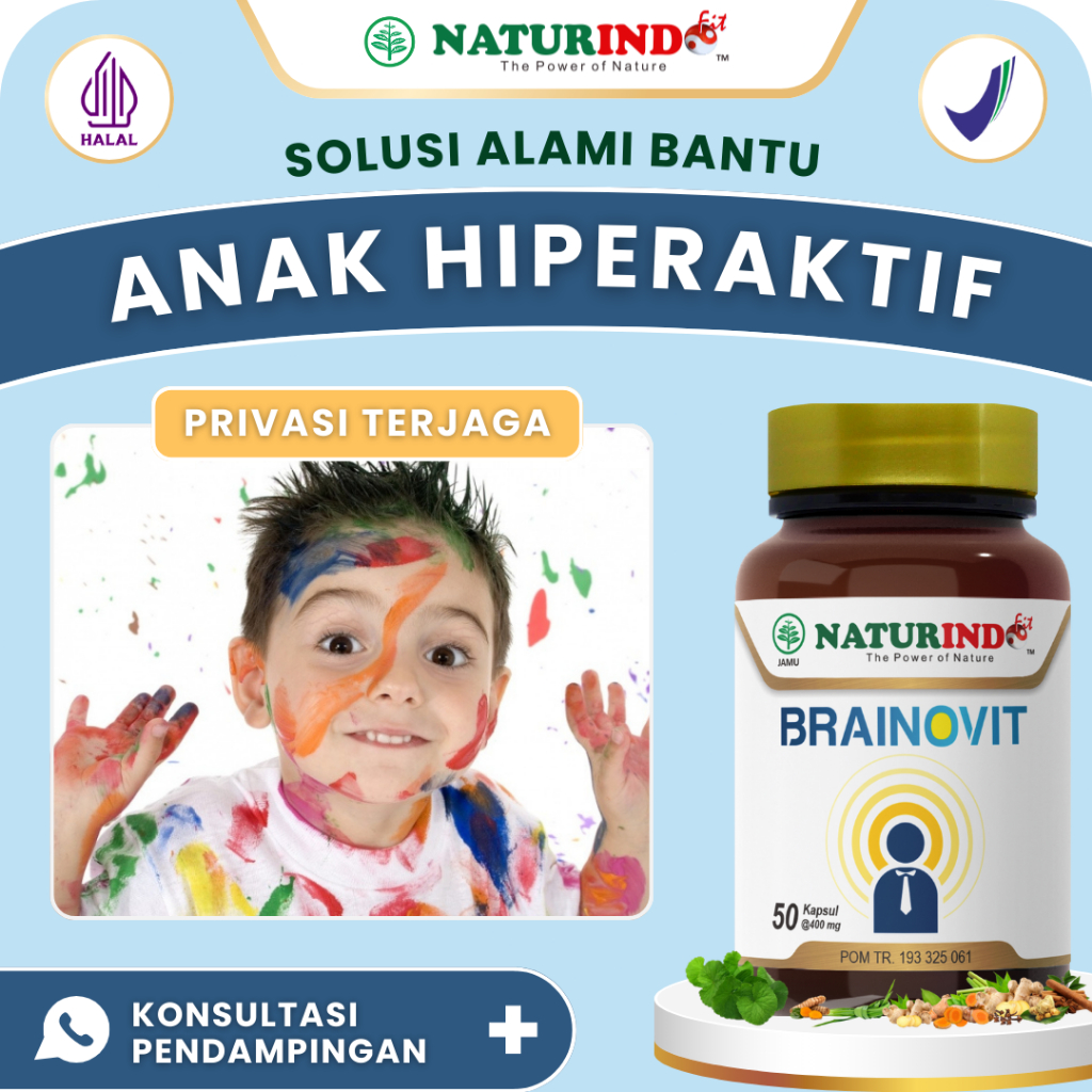 BRAINOVIT NATURINDO Nutrisi Otak Anak Solusi Alami Anak Hiperaktif Suka Tantrum BPOM Halal