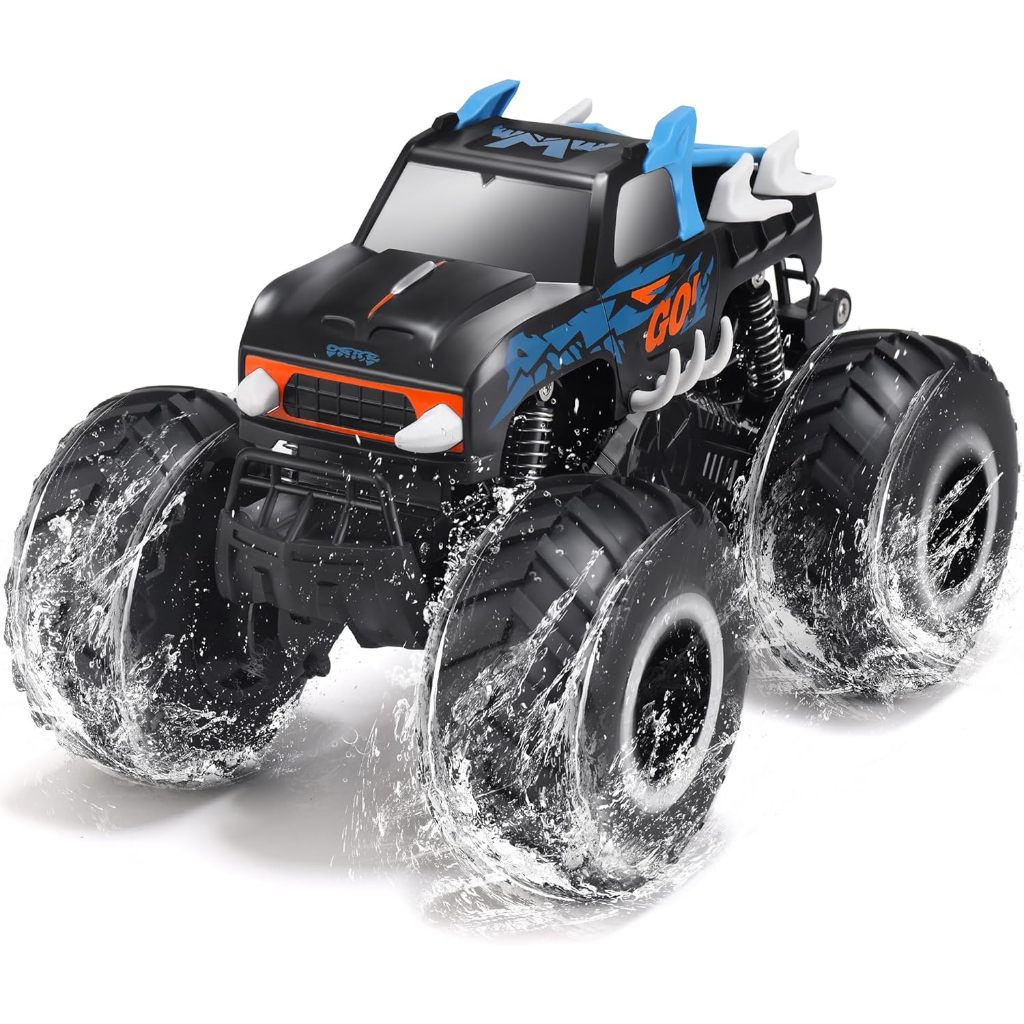 Threeking 1:16 Mainan Truk Monster Tahan Air Mobil RC Amfibi Mobil Remote Control Truk 4WD Semua Med