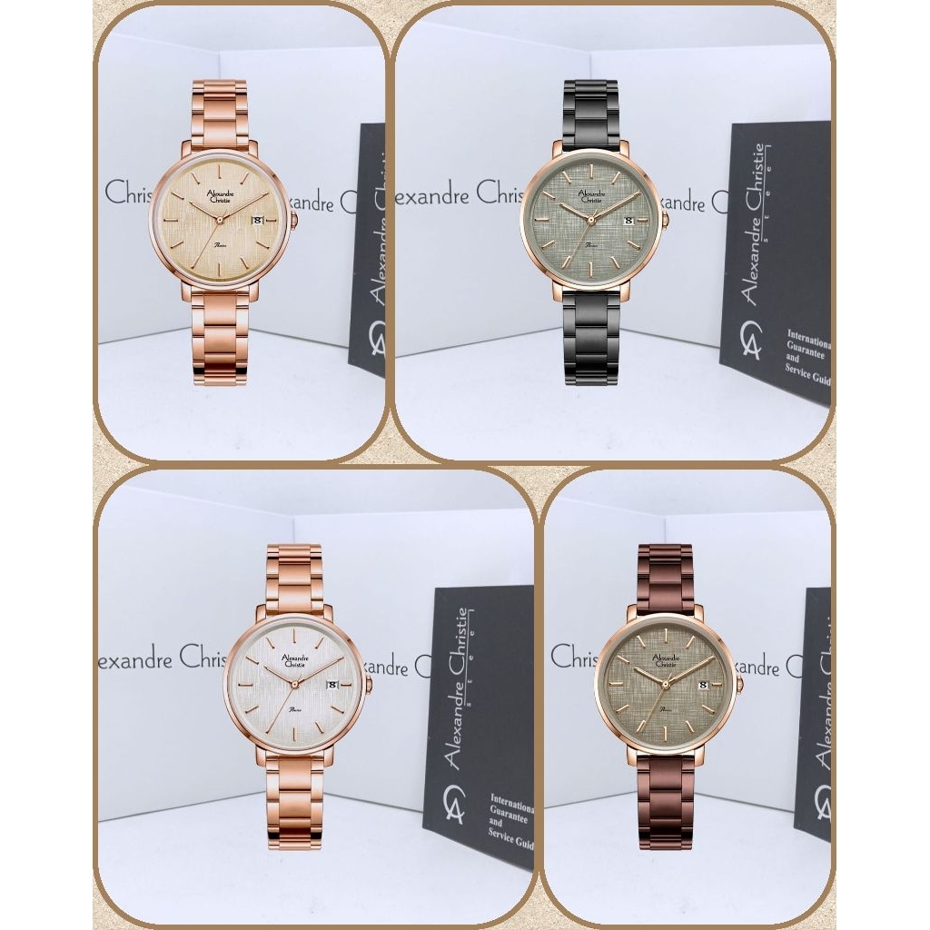 Jam Tangan Wanita Alexandre Christie 2870 AC2870 AC 2870 Tali Besi / Stainless steel