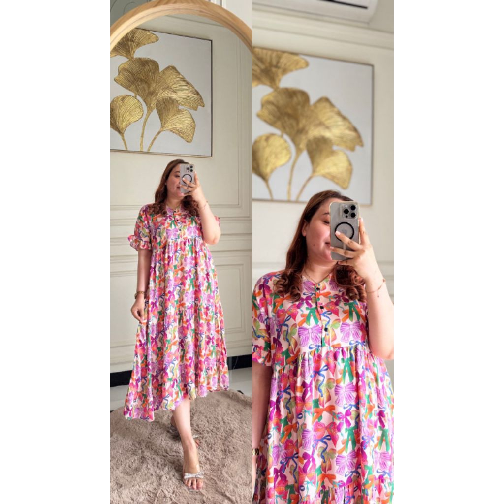 Yura Dress Daster Rayon Kekinian Daster Jumbo Rempel Bawah