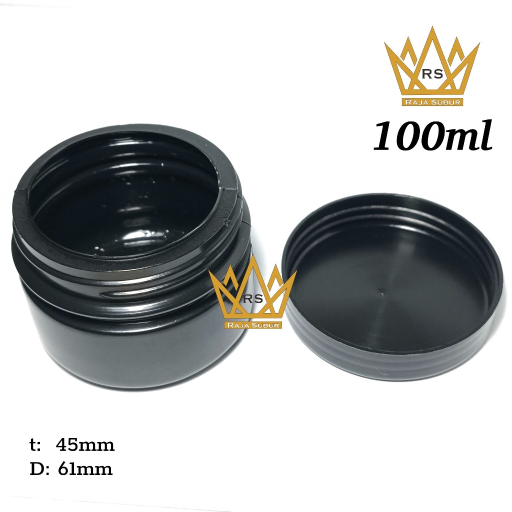 isi 10pcs -  Pot Jelly 100gr PVC  Hitam Putih Bening Jar Wadah Gel Tempat Cream Saleb Salep krim lul