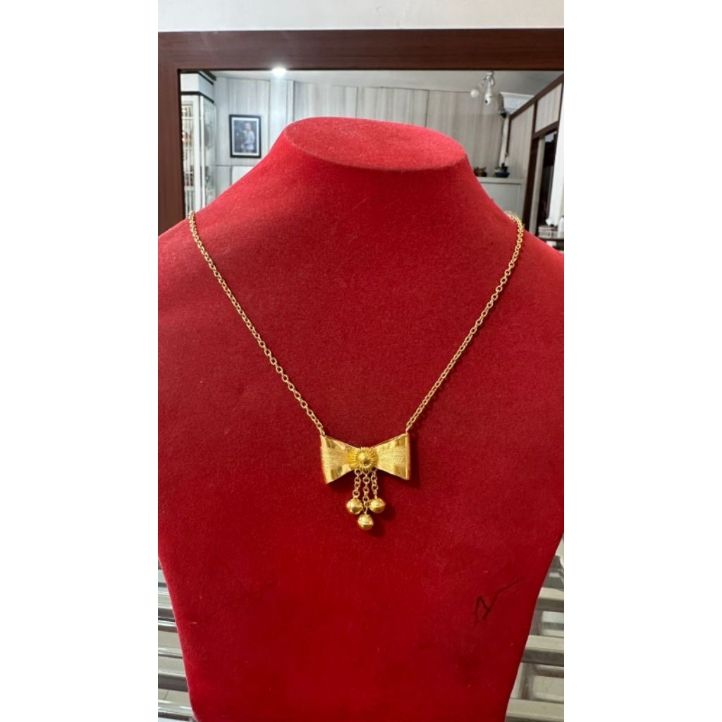 kalung pita 24k (LM ) emas 99,99% sangat cantik 10 gram.