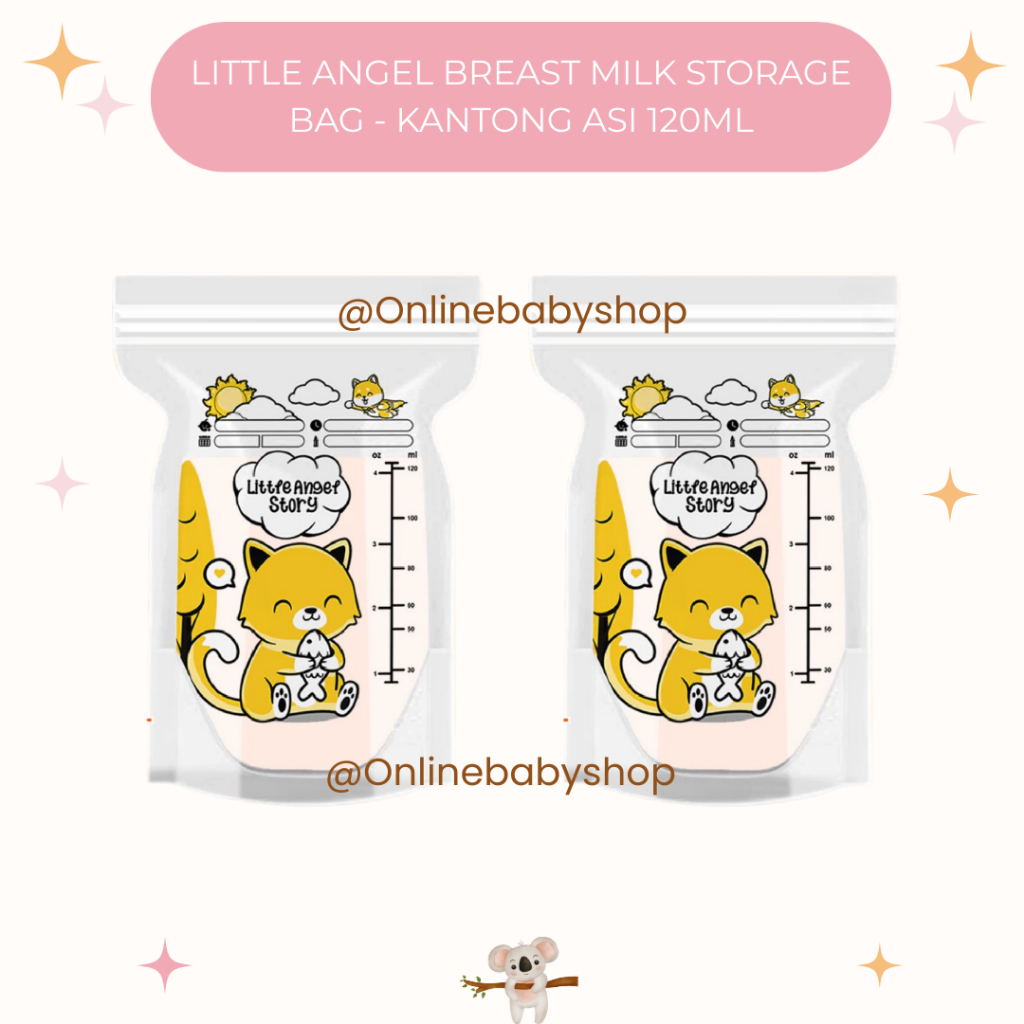 LITTLE ANGEL Kantong Asi Susu Bayi 120ml Baby Breast Milk Storage Bag Asip 30pcs