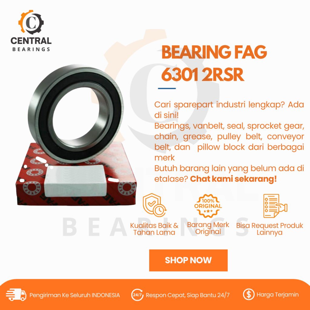 Ball Bearing FAG high speed 6301 2RS ZZ Laher roda depan Honda CB 100 WIN Supra Fit X Astrea Grand S