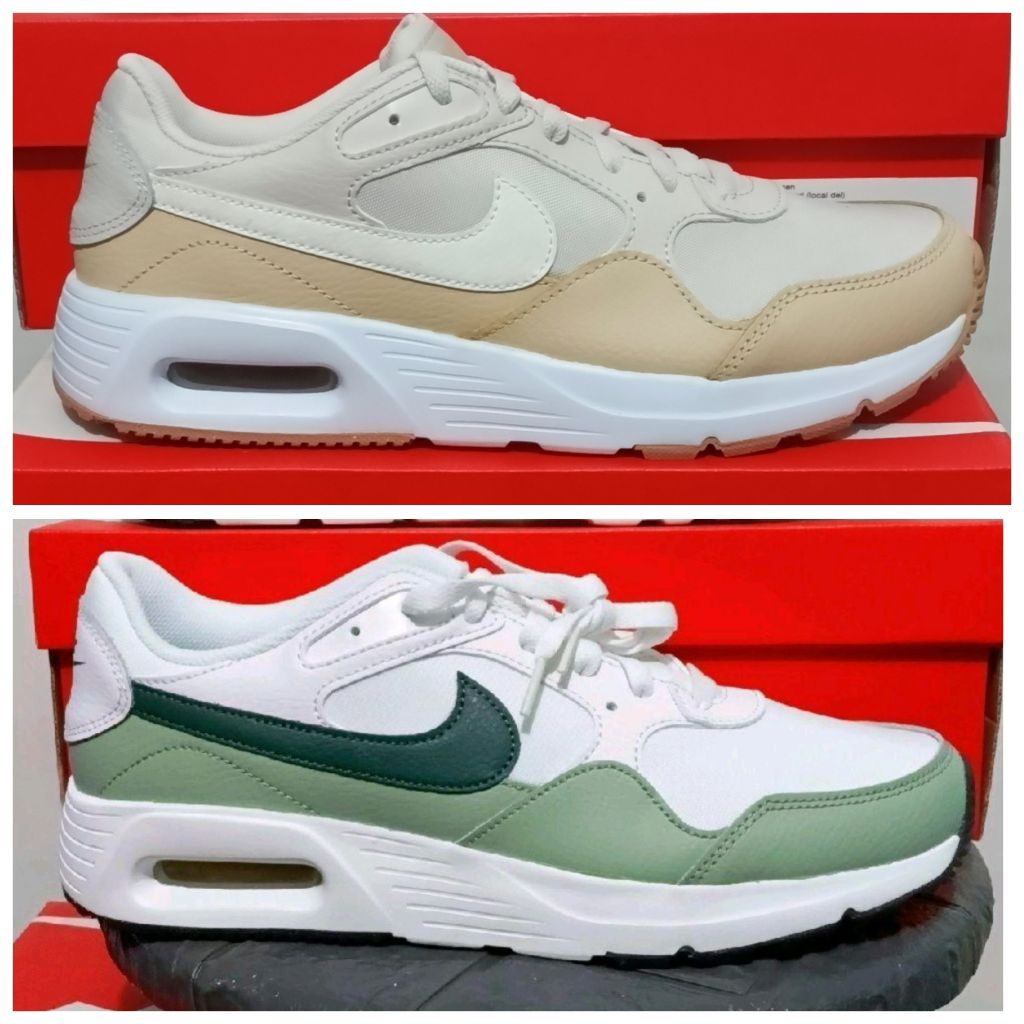 Sepatu NIKE Air Max Sc  Brown-Soft Pearl CW4554 123 / White-Vintage Green CW4555 115