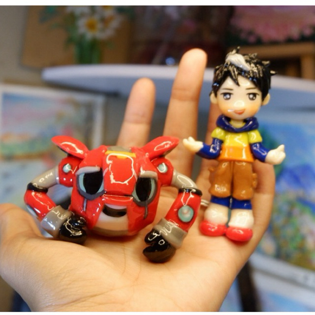Custom Clay Figure / custom 3d figure (fiction Character) dengan acrylic  / custom figure / /handmad