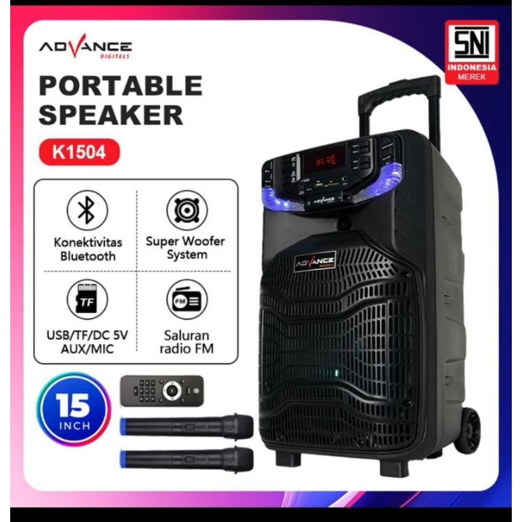SPEAKER ADVANCE K-1504 PORTABLE 15INCH