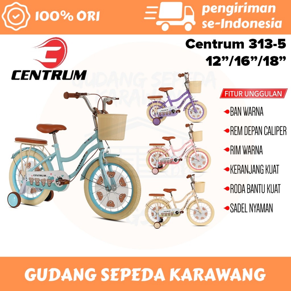 SEPEDA MINI PEREMPUAN ANAK CENTRUM 313 dan 313-5 New Colour