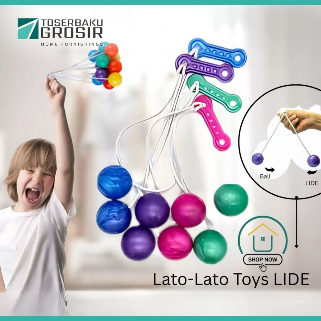Mainan Anak Bola Etek Etek Viral Jadul Lato Lato LED Menyala